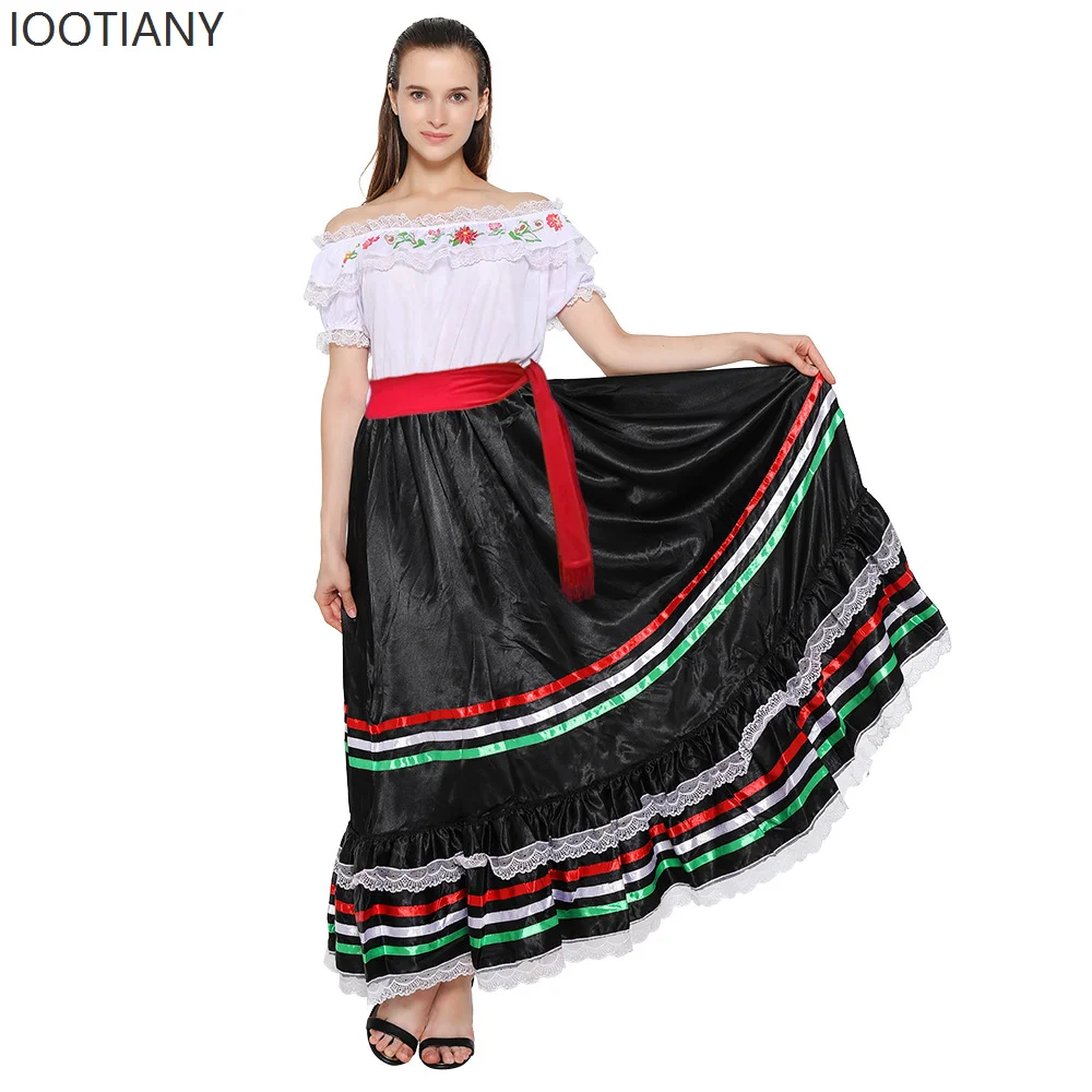 

CosplayHalloween Adult Ladies Fashion Cute Mexican Ethnic Female Dress Showgirl Stage Drama Role Playing Performance Costume New