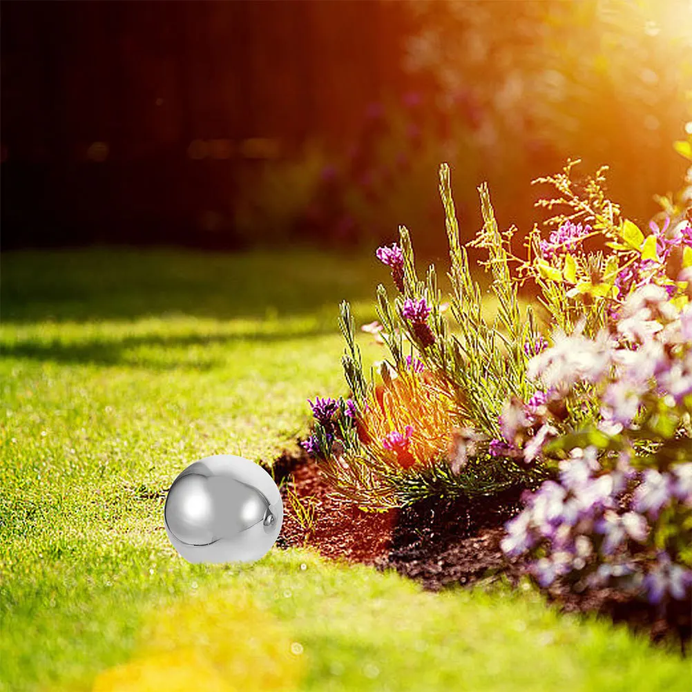 

6Pcs Polished Stainless Steel Gazing Globe Reflective Hollow Ball Garden Ornament for Outdoor Indoor Decorative Landscape Sphere