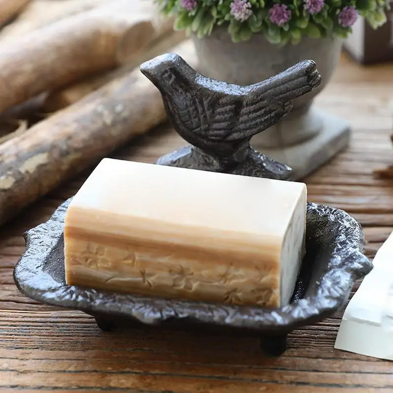 

Vintage Cast Iron Bird Soap Dish Bird Decorative Bathroom Soap Dish Country Accent Drainable Cast Iron Soap Dish for Bathroom