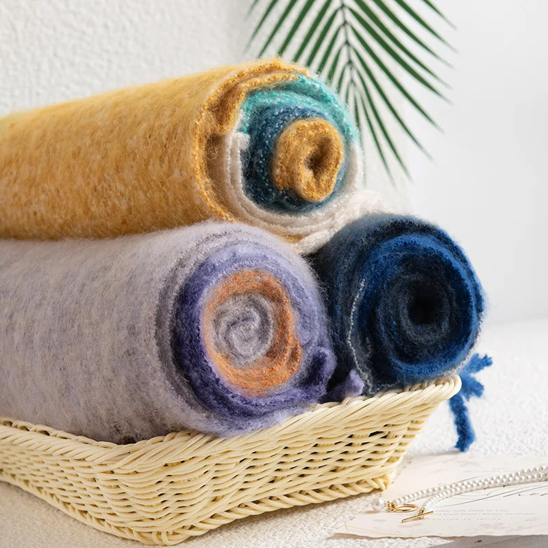 Шарф в клетку из мохера с элитным ощущением для женщин на осень и зиму. Пушистый и большой шарф для волос для пар. Шаль.