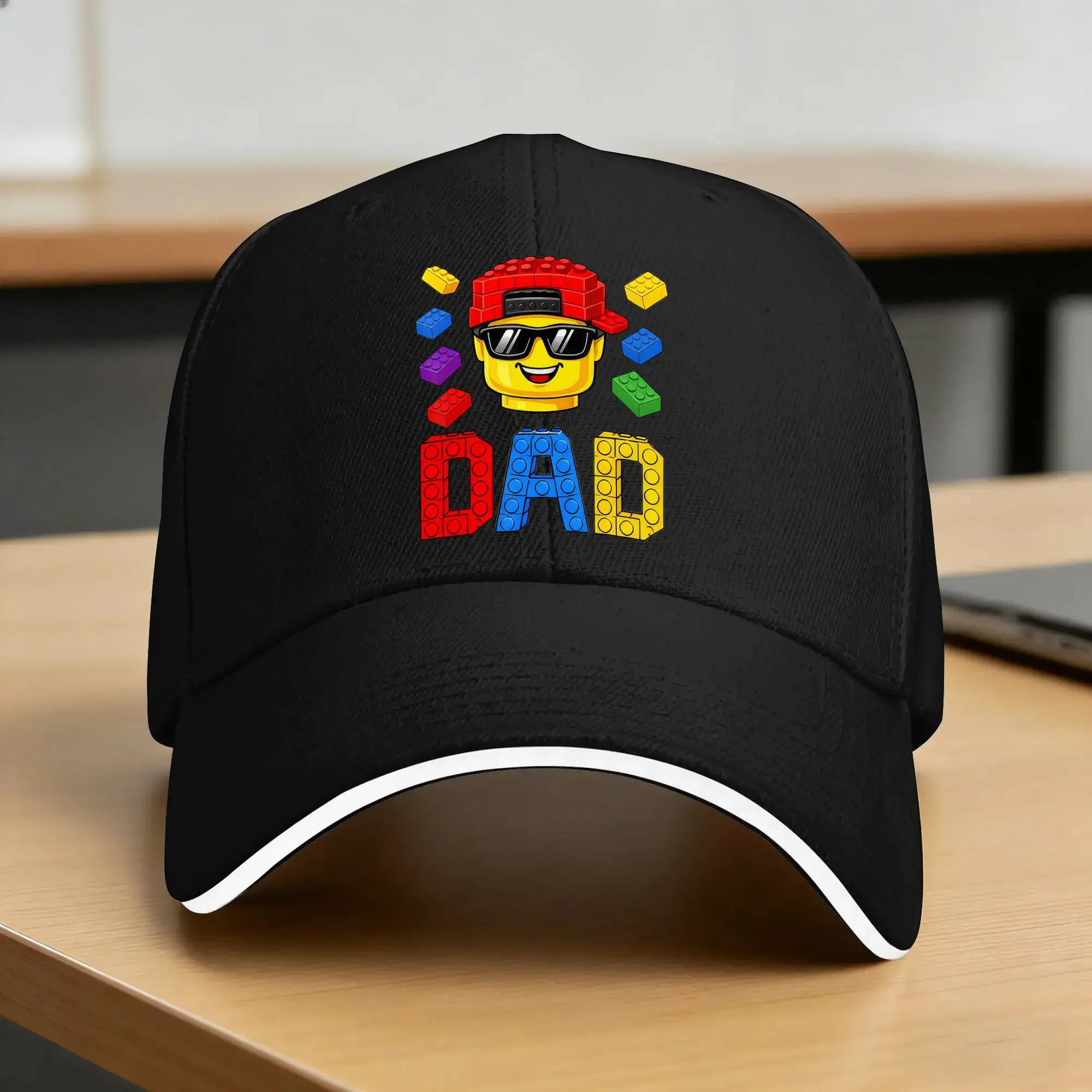 Family Dad Master Builder Building Bricks Blocks Fathers Day Sun Baseball Cap Summer Classic Hip Hop Hats Skate Snapback Cap