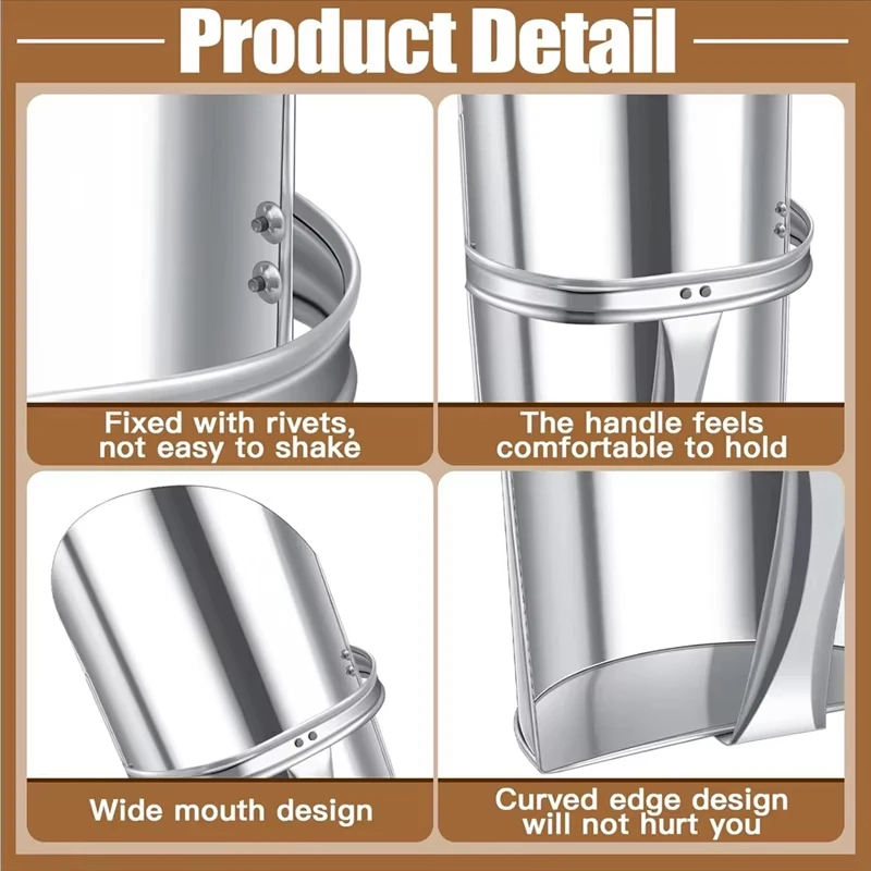 New Makapal Metal Large Capacity Rice Scoop Feed Grain Scoop Multi Functional Smooth Ergonomic Handle Kitchen Supermarket Farms