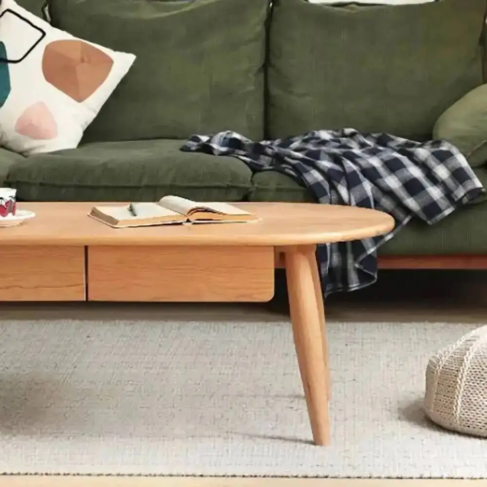 

Living Minimalist Coffee Table Room Nordic Decoration Drawers Storage Coffee Table Oval Design Table Basse Living Room Furniture