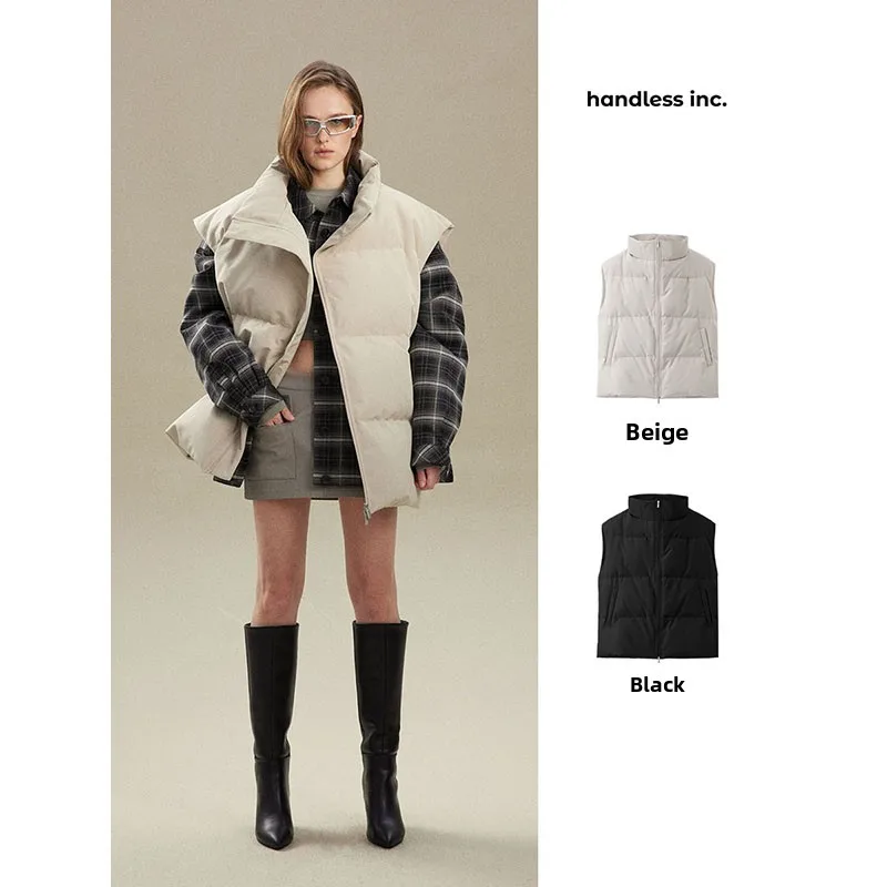 

Утепленный пуховый жилет Street Sle с воротником-стойкой, 90% белый пух, для осени и зимы, для максимального тепла