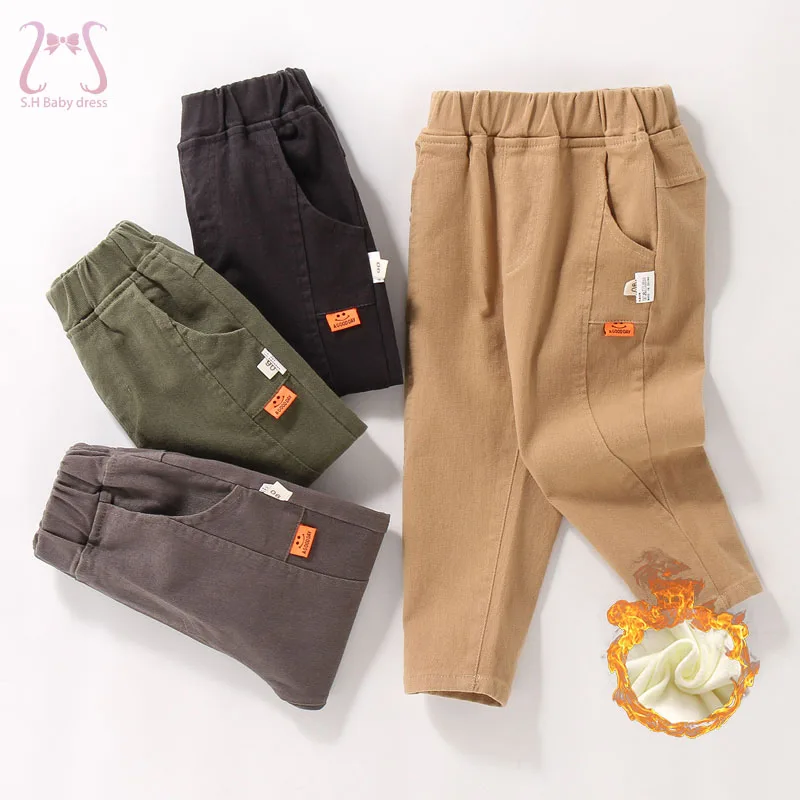 Toddler Boys Winter Fleece Trousers Warm Windproof Cotton Sports Pants Children's Clothes 1 To 5 Years Old Baby Kids Costume