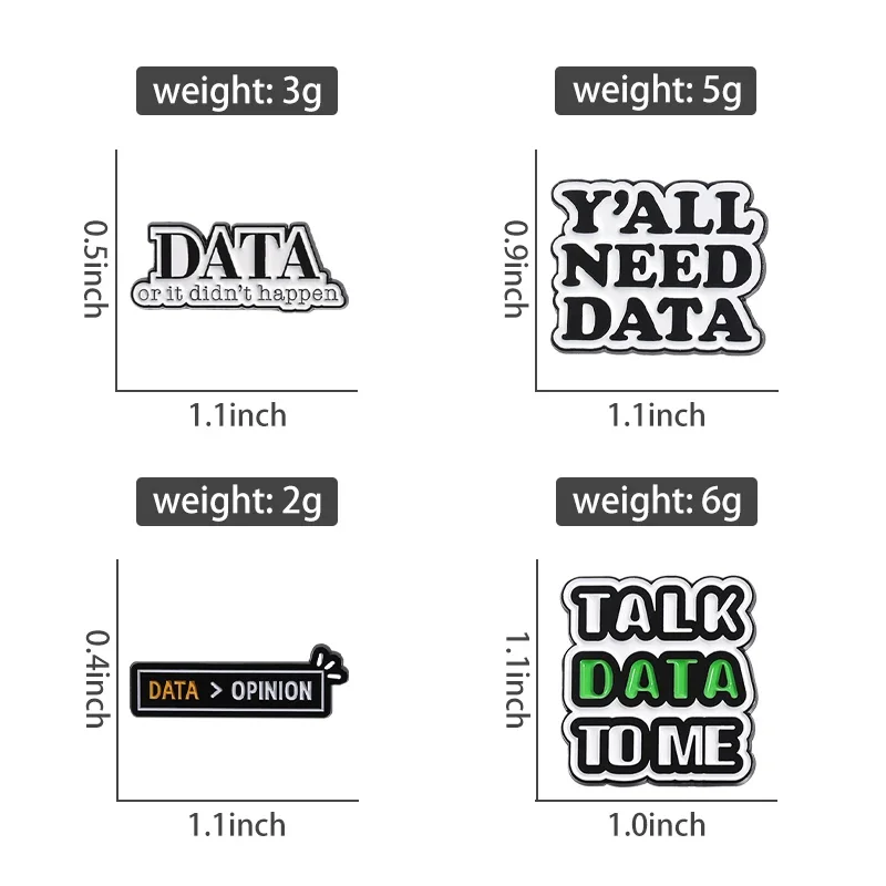 Programmer Data Code Brooch Enamel Pins Creative Data Opinion Y'ALL NEED DATA Metal Brooches Lapel Badges Jewelry Accessories