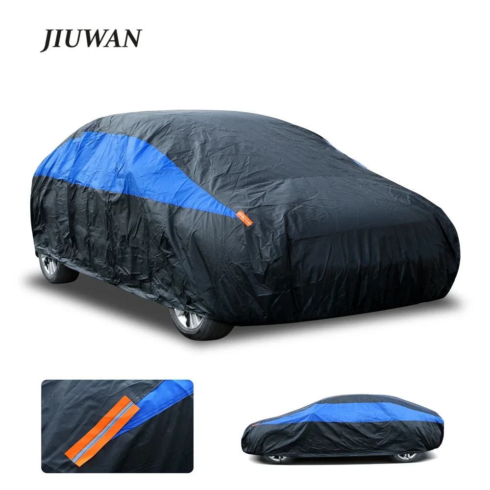 

Universal Waterproof Sun Snow Protective Car Cover 1pc Blue Black All Weather Car Umbrella Suv Sedan Hatchback Full Car Covers