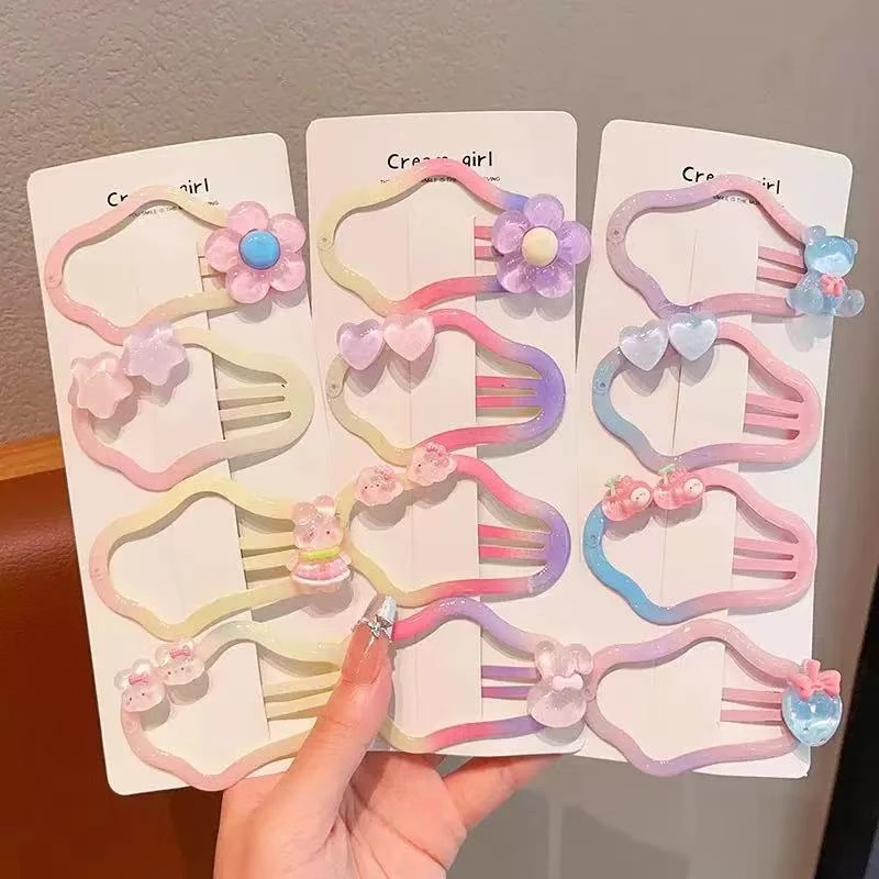 Cloud - Shaped Hairpins Set Cute Hair Accessories for Women Gradient color hollow side clip