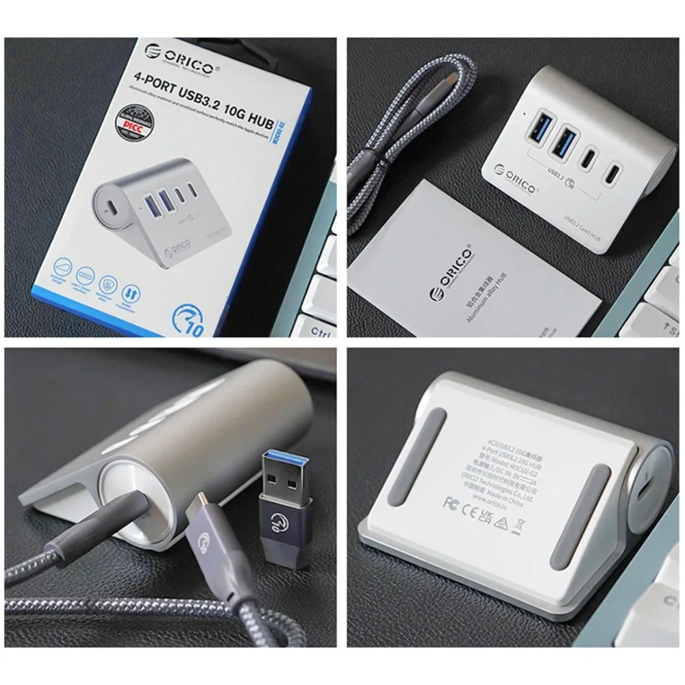 Imagem -05 - Orico-multi Usb tipo c Porta Splitter Hub Múltiplo Slot Dock Station Extensor Switch com Leitor de Cartão Adaptador de Carregador Usb 3.2 a