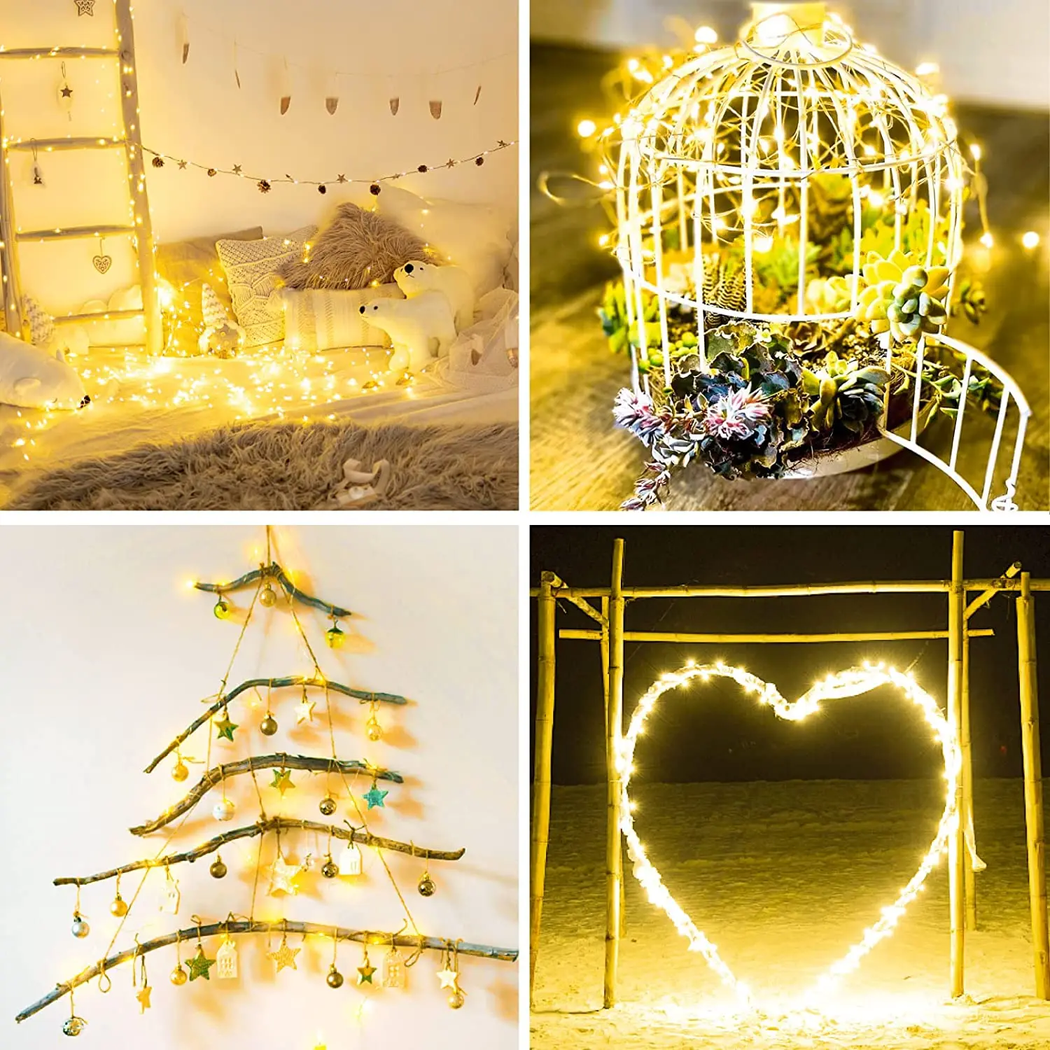 LED String Lights Waterproof Copper Wire Lights 8 Mode with Remote Control for Wedding Party Home Christmas Decoration