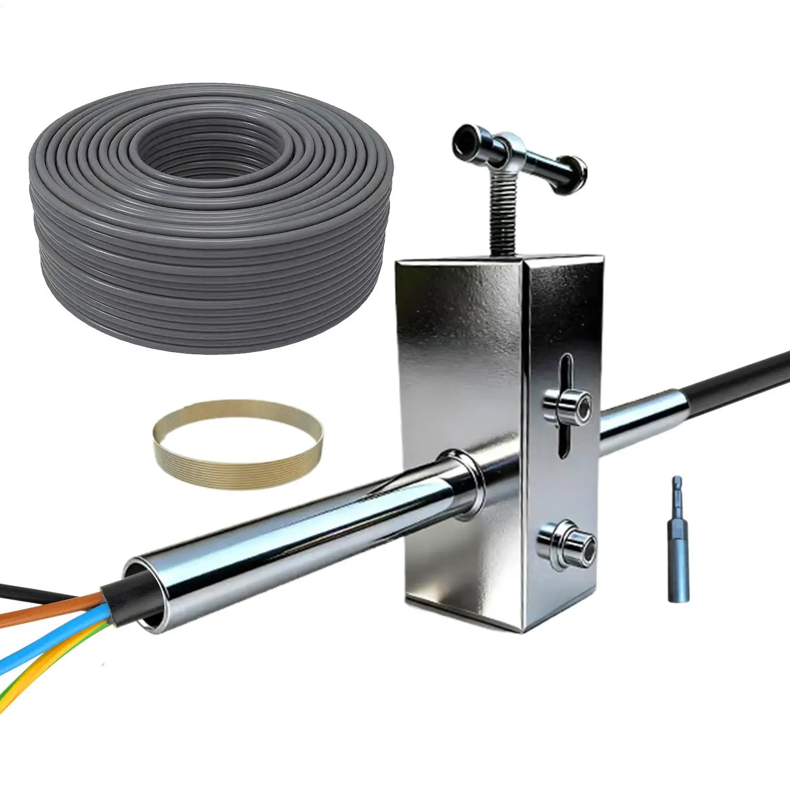 Wire Puller 15m Fish Tape Heavy Duty Flexible Wire Puller Pipe Threading Tool for Electricians Plumbers Technicians Engineers
