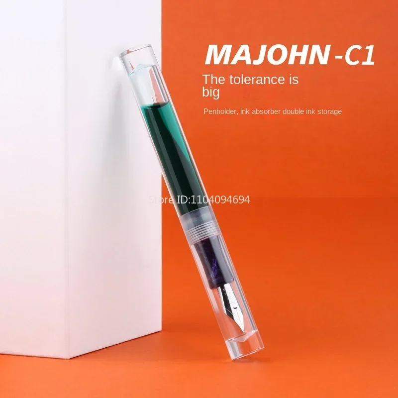 

MAJOHN C1 Fountain Pen Transparent Eyedropper EF F M Nibs writing Ink Pen school office supplies gift pens with Original Box