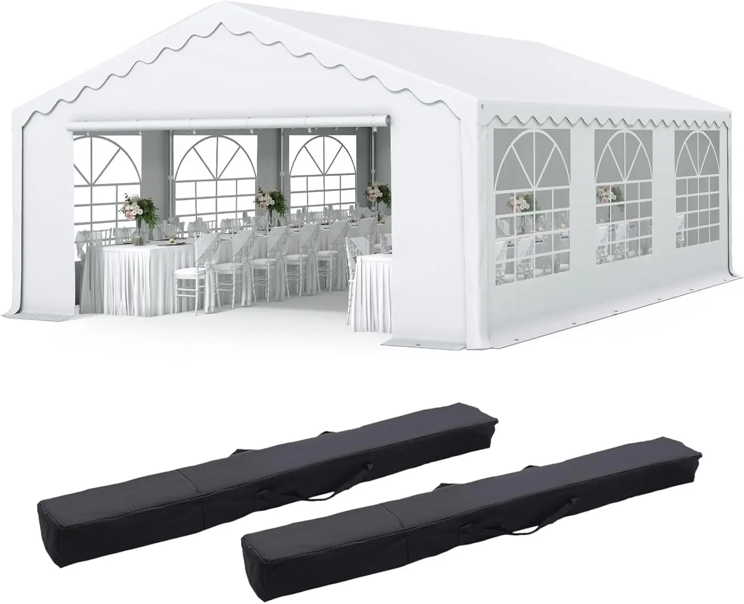 

20x20 Heavy Duty Party Tent Upgraded Galvanized Wedding Outdoor Gazebo Event Shelter Carport Canopy