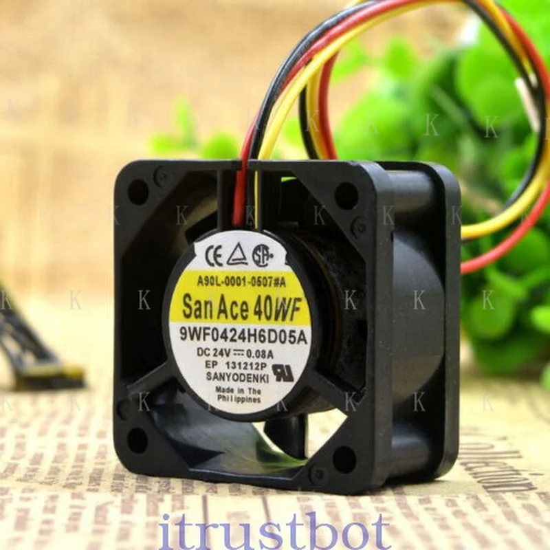 C  FOR 1PC 9WF0424H6D05A SANYO Cooling Fan 24V 0.08A 4020 3Pin Waterproof New