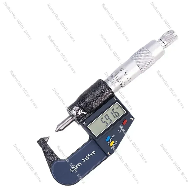 Specialized probe digital micrometer, tube wall thickness double headed round head small head outer diameter 0-25mm