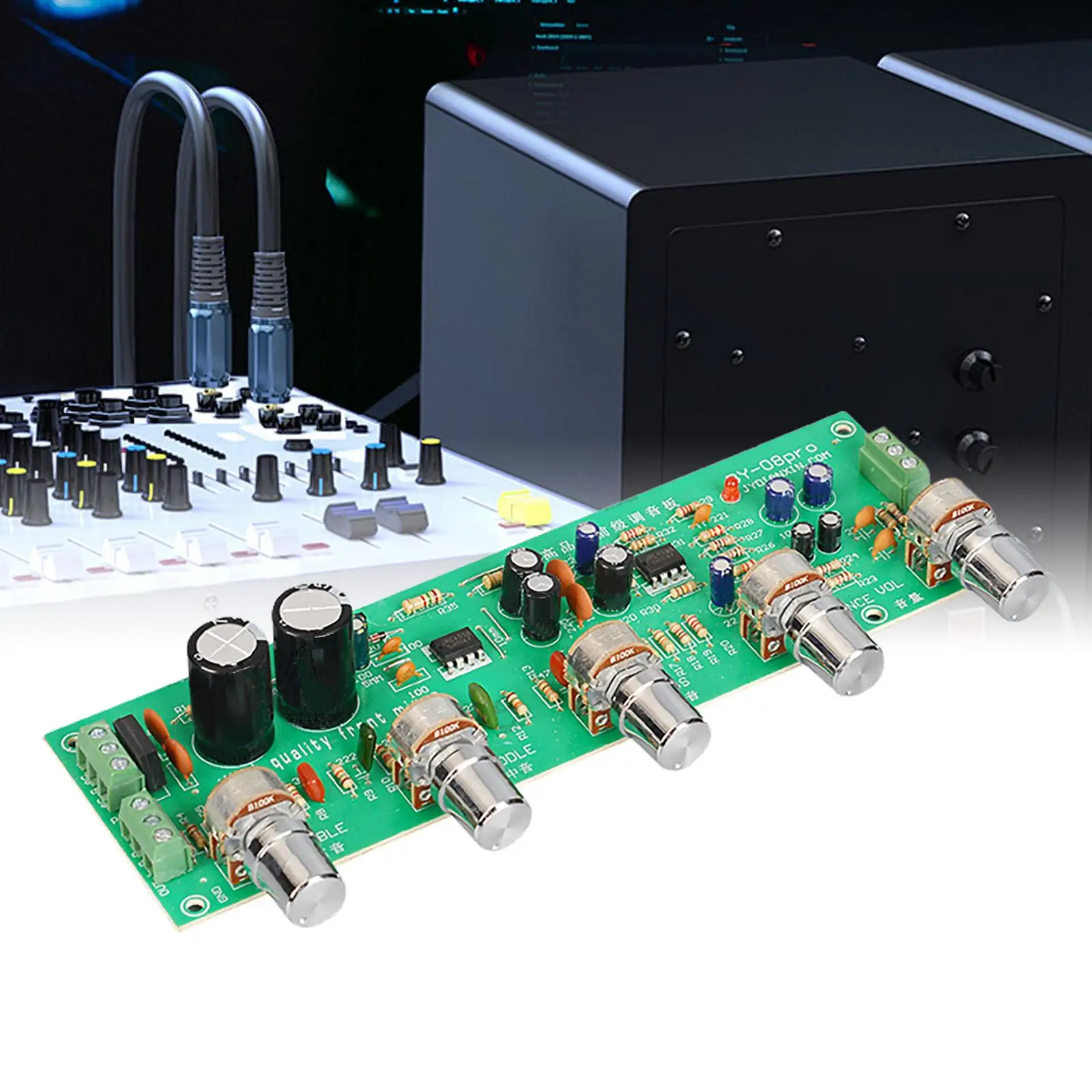 HiFi 2.0 Audio Preamplifier Board Simple Installation Professional PCB Material Treble Alto Bass Replace Parts with Tone Control