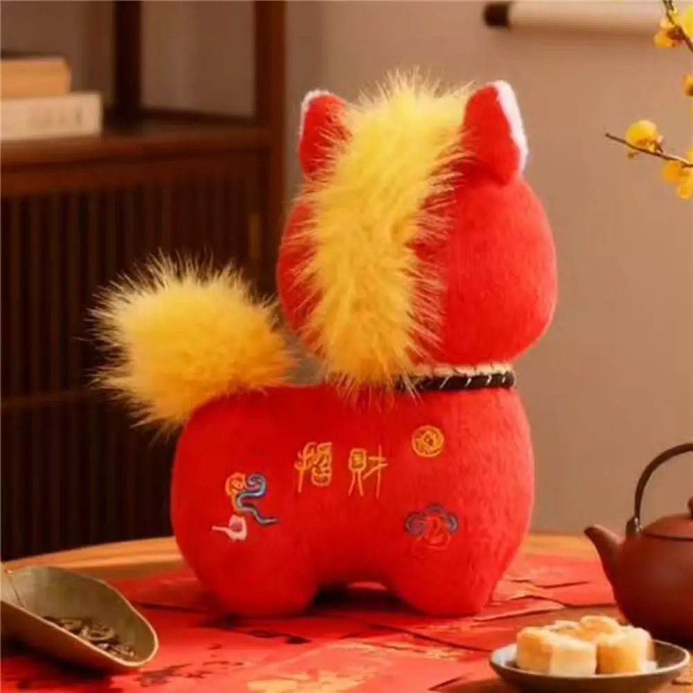 Good Luck Simulation Standing Foal Long Mane PP Cotton Pony Fluffy Tail Lovely Cartoon Horse Stuffed Year of Horse