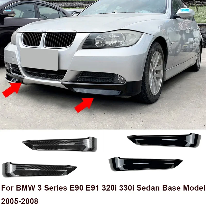 

2PC Car Front Side Spoiler Lip Cover Splitter Trim Protector For BMW 3 Series E90 E91 320i 330i 2005 - 2008 Sedan Base Model