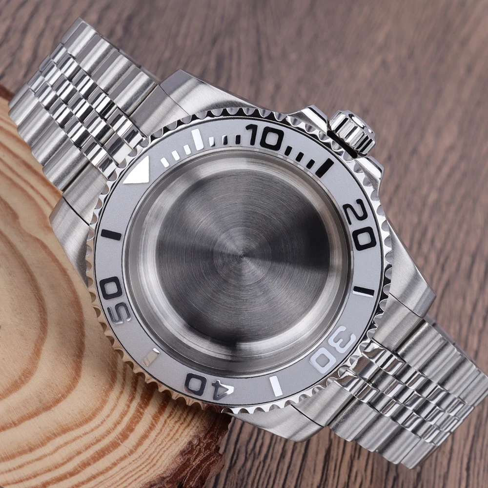 40mm 200M Diving Case for YACHT GMT NH34 NH35 NH36 Miyota 8215 ETA 2824 Watch Case Jubilee Bracelet Sapphire Glass Slide Buckle
