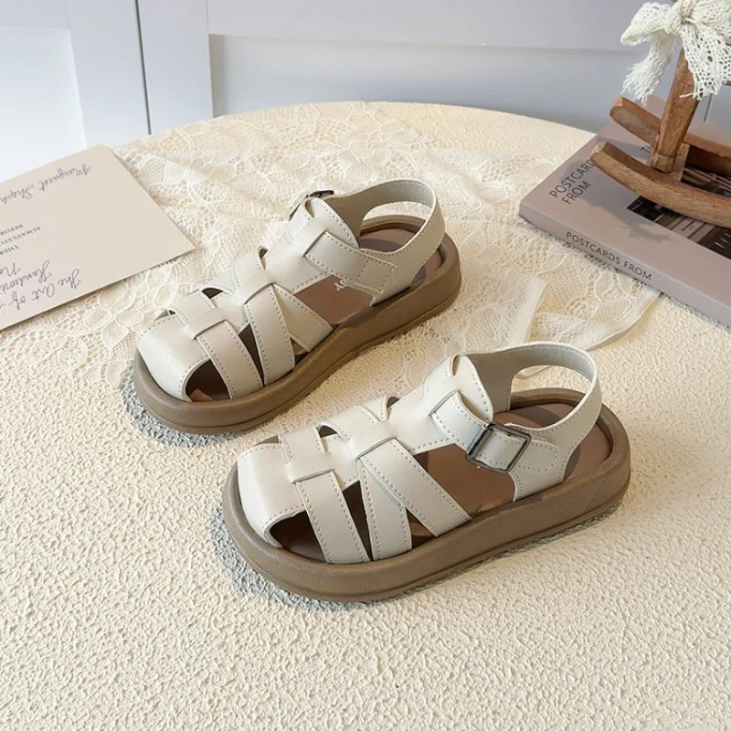2026 Summer Children's Shoes Girls' Sandals New Simple Hollow School Shoes Multi functional Fashion Children's Beach Sandals