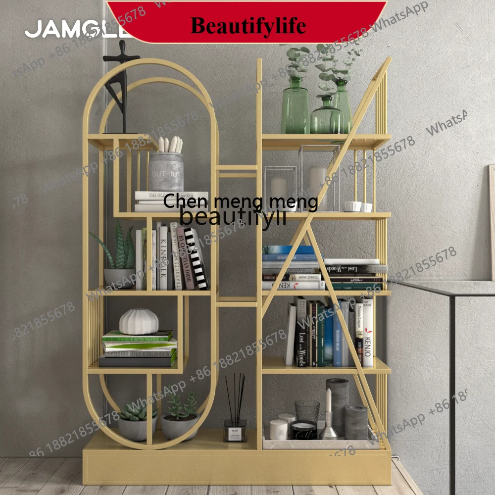 

D178 Wrought iron creative floor bookshelf shelf shelf flower stand partition store display shelf bookcase