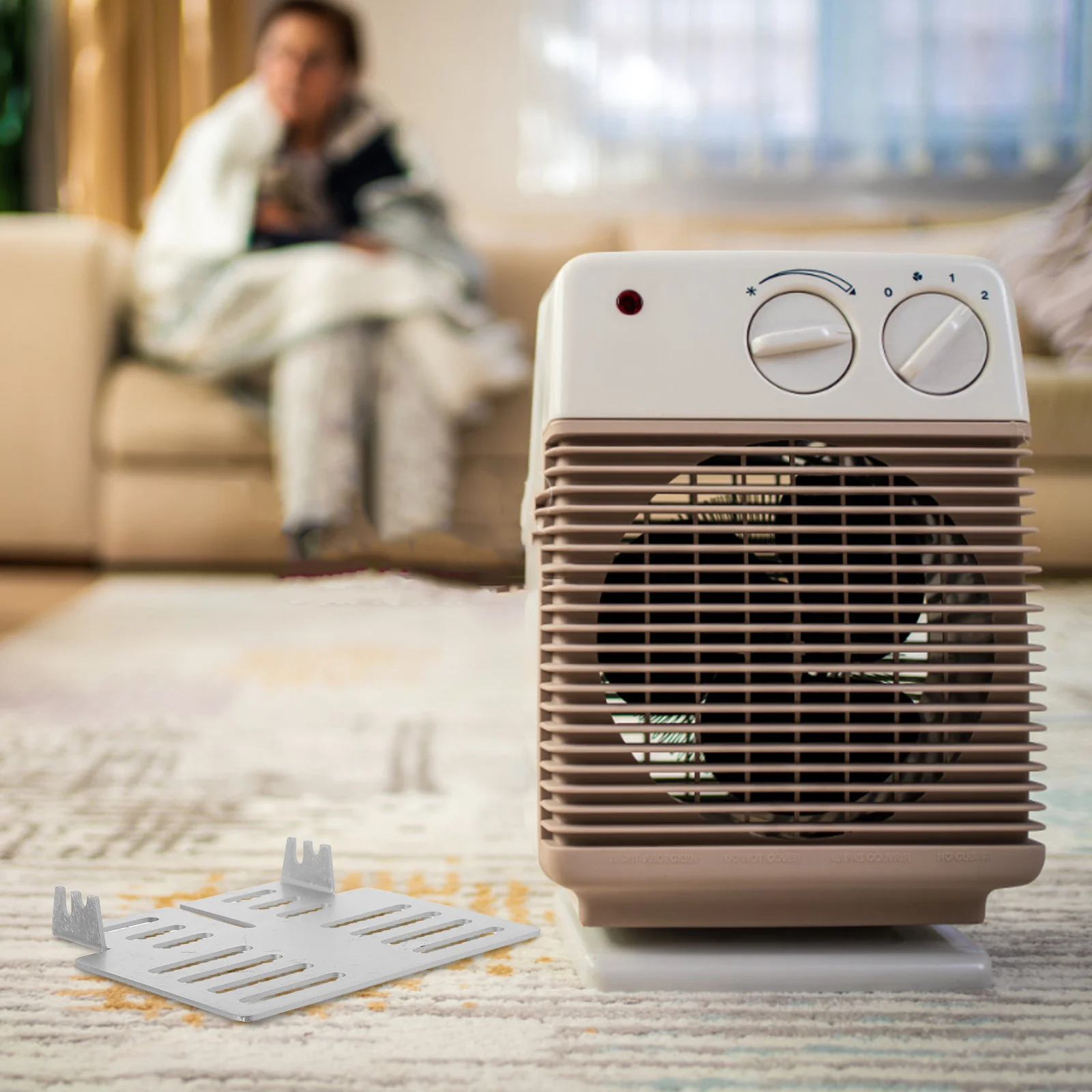 1 Juego de soporte de montaje para ventilador de hogar de acero inoxidable, soporte ajustable para ventilador de estufa, accesorios para estufa de leña alimentados por calor, calentador