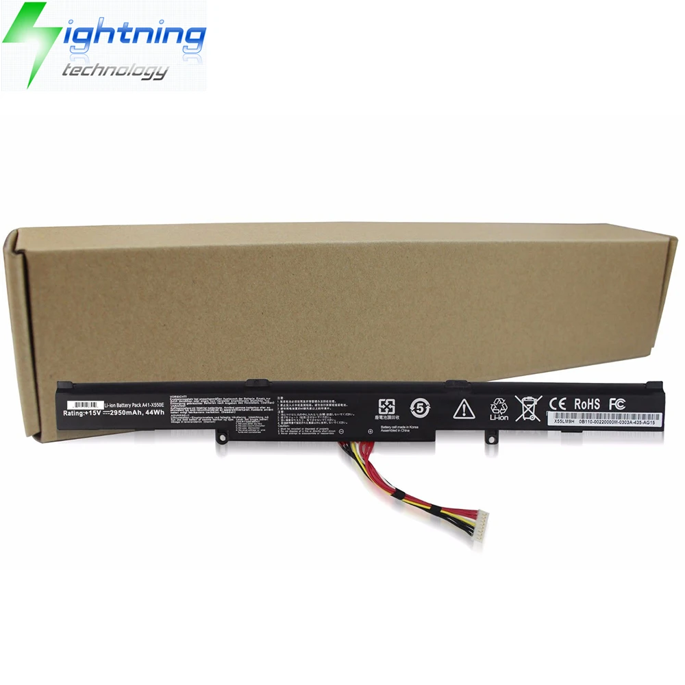 Imagem -04 - Asus-bateria Original do Portátil da Asus A41-x550e 15v 2950mah X450jf X550z X550za X751m X750j Série F751mj Novo