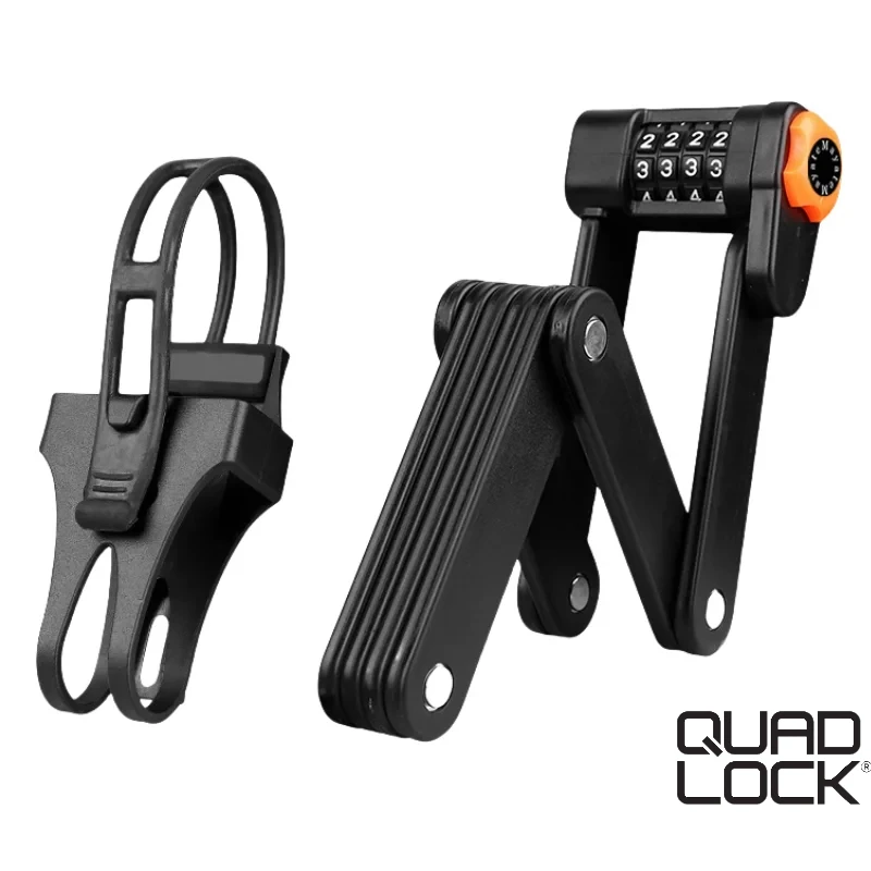 

QUAD LOCK 4-Digit Portable Combination Bike Lock - Durable ABS Material, Foldable Design, Anti-Theft for Mountain & Road Bikes