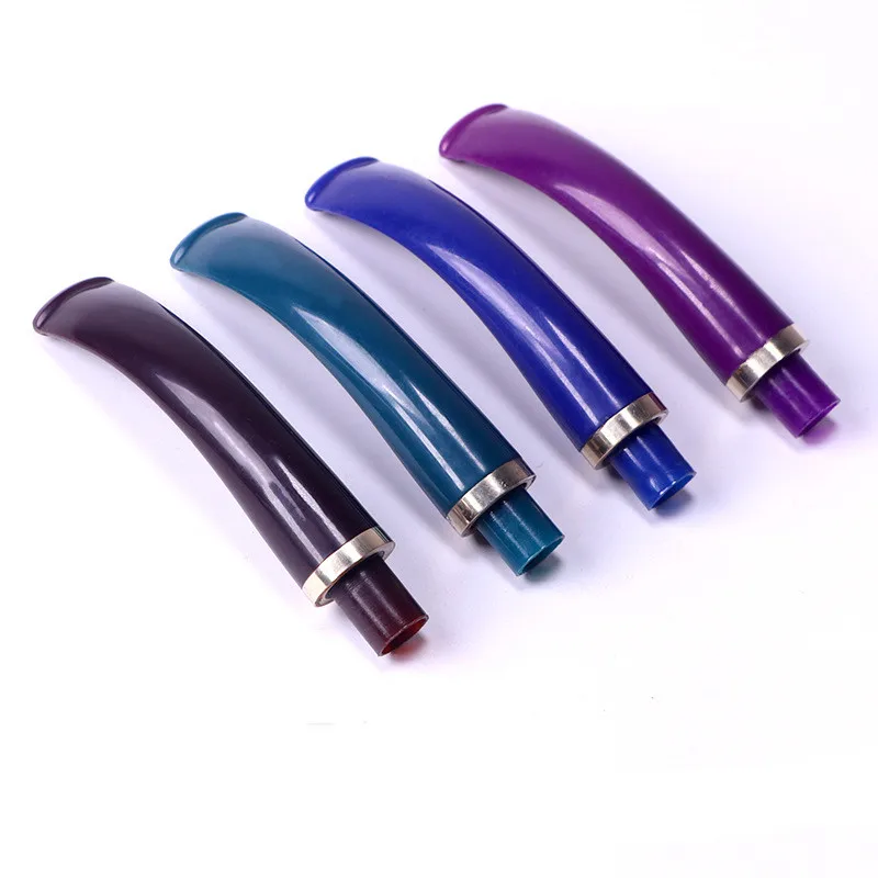 1Pcs Colorful Series Acrylic Pipe Handle For 9MM Filter Tobacco Pipe Mouthpiece Holder Pipe Tail DIY Smoking Pipe Consumables