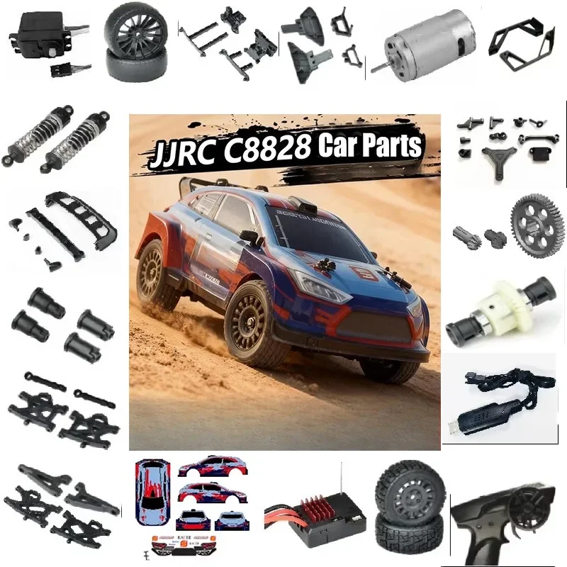 JJRC C8828 RC Car Parts Motor Car Shell ESC Wheels Chassis C Seat Shock Absorber Side Plate Steering Gear Anti-collision