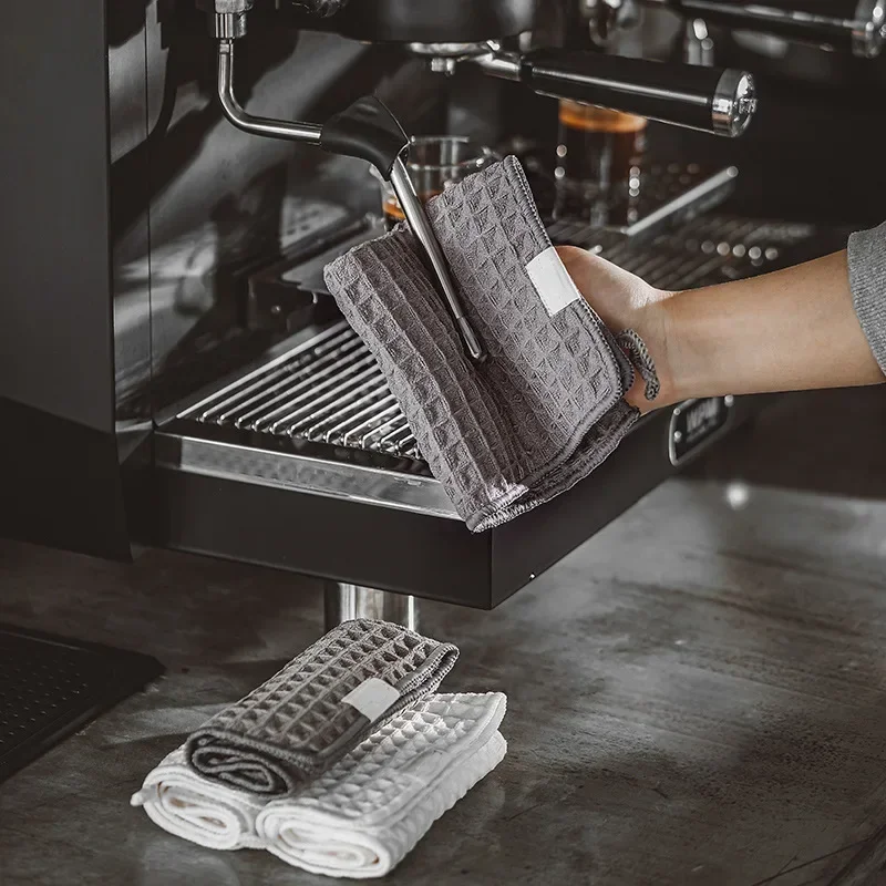 Barista Bar Towel Milk Tea Shop Coffee Machine Special Rag Absorbing Water Without Lint Cleaning Cloth White Small Square Towel