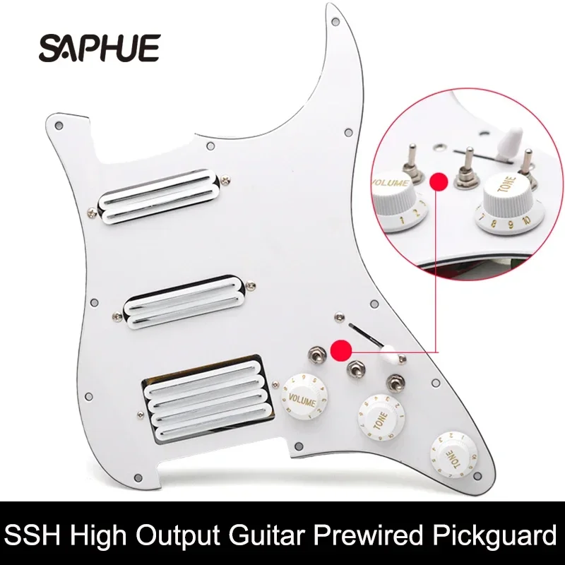 

SSH Coil Splitting Electric Guitar Pickguard, 2 Mini Humbucker with Coil Pickup, High Output Loaded, Prewired Scratchplate