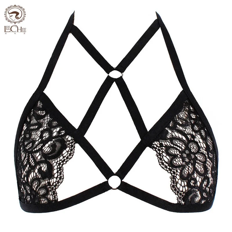 LEECHEE Open Bra Sexy Women Top Seamless Bralette Sexy Floral Lace Bras Lingerie Hollow Perspective Bundled Bra Erotic Lingerie