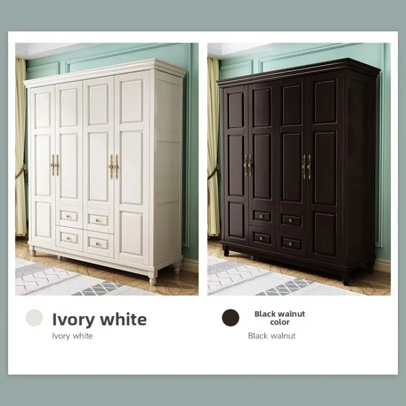 Hot Selling Beige Modern Style Durable and Moisture-proof Household Furniture Five Doors with Drawers Bedroom Wardrobe