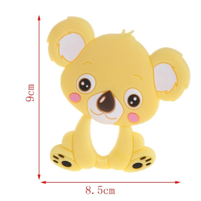 

JU64 Silicone Cartoon Animals Koala Baby Teether Baby Teething Necklace Rodents DIY Pacifier Clip Baby Products