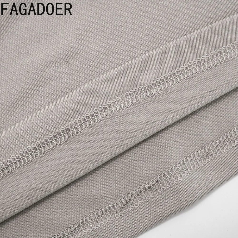 FAGADOER Sexy Two Piece Outfits Woman Solid Color Off Shoulder Batwing Sleeve Crop Top and Wide-leg Pants Female Streetwear New