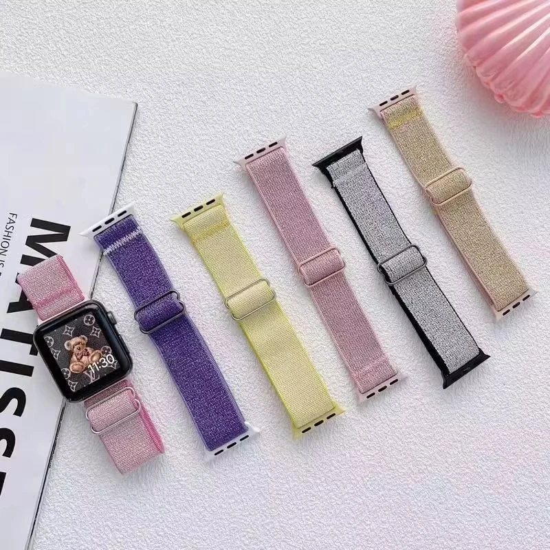 حزام مرن لساعة أبل 38 مللي متر 45 مللي متر 44/40/41 مللي متر سوار نايلون iWatch سلسلة 11 9 4 5 se 6 7 8 10 42/46 مللي متر Ultra 3/2 49 مللي متر #5