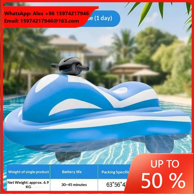 Durable Inflatable PVC Electric Mini Jet Boat, Long Endurance Water Park Surfing & Fishing Boat