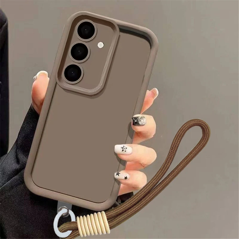 Wrist Strap Lanyard Phone Case For Samsung A17 A16 A26 A36 A56 A15 A25 A35 A55 A14 A24 A34 A54 Shockproof Soft Silicone Cover