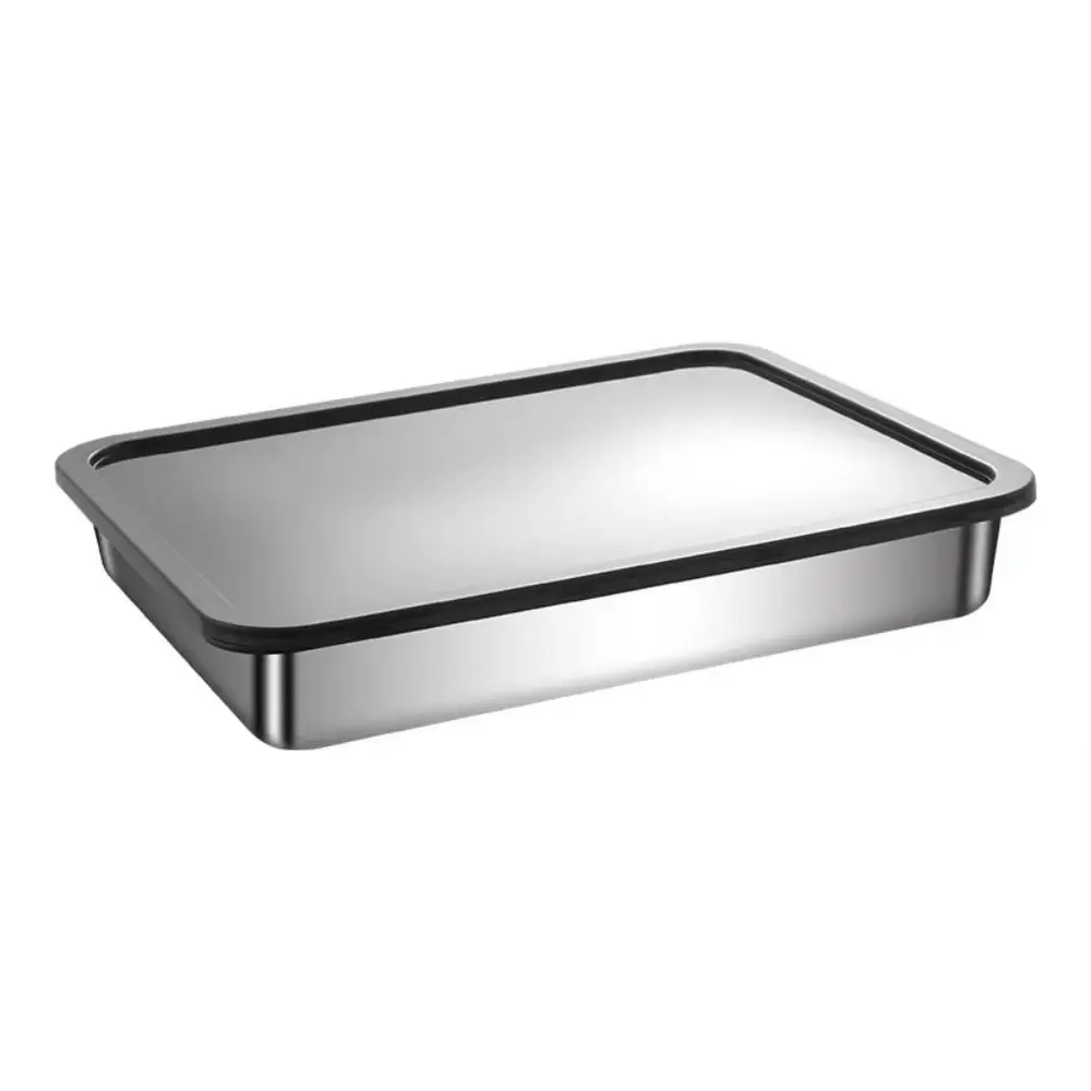 

3Pcs Stainless Steel Dumpling Storage Box Food-Grade Fresh-Keeping Food Storage Tray Refrigerator Organizer with Lid