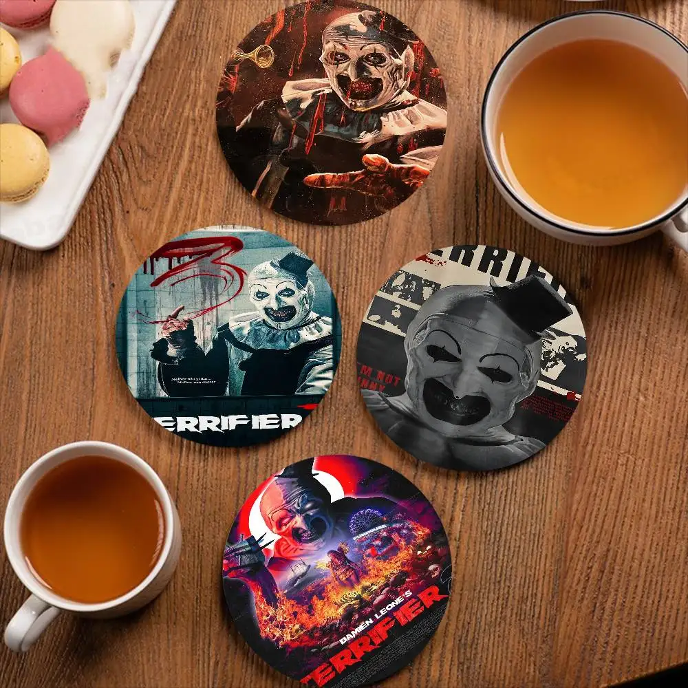 Horror Movie Terrifiers Coaster Wooden Drink Tray Suitable for Restaurants and Coffee Shops Easy To Wash and Clean