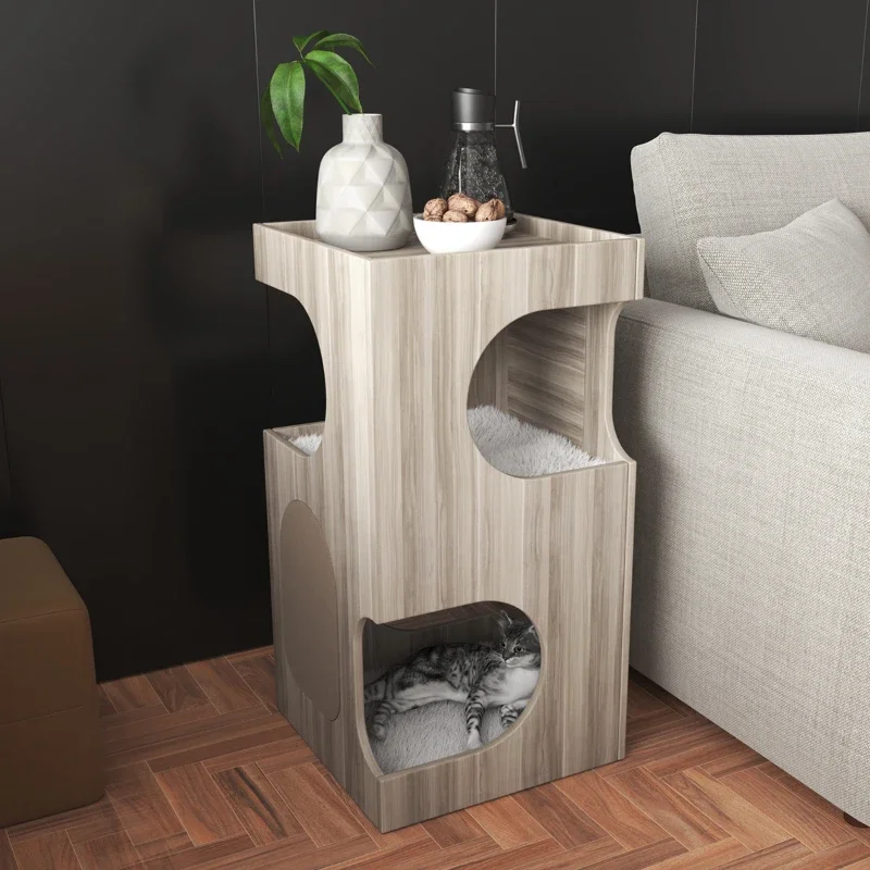 Solid Wood Creative Cat Nest Villa Multi-Layer   Bedside Table Sofa Side  Four Seasons Universal