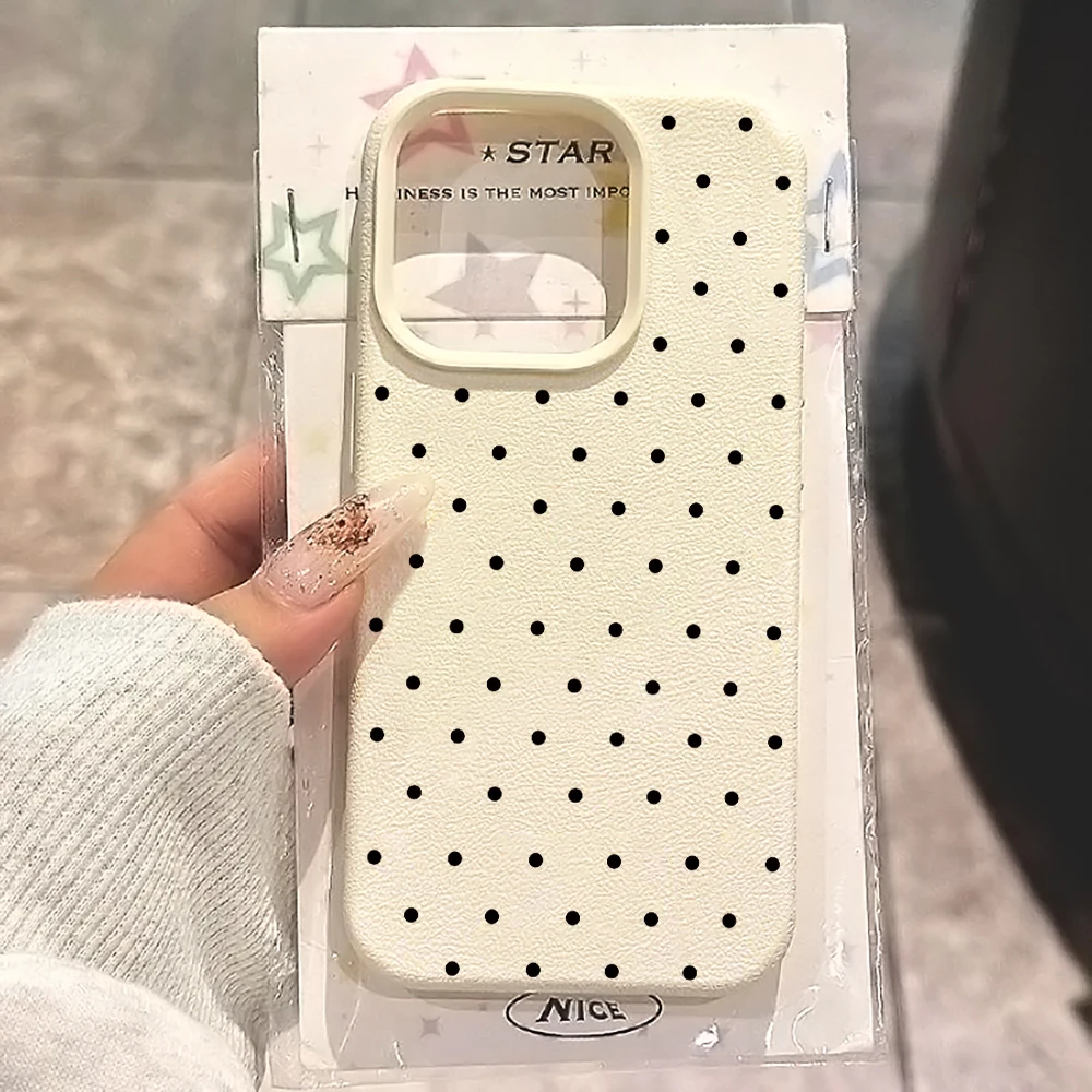 Lichee-Muster Silikon-Handyhülle für iPhone 13, iPhone 15, 17, 14, 11, 12, 16 Pro Max, 17 Air, XS, XR, einfache INS Polka Dot Hülle – Detail 1