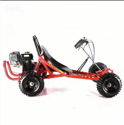 Customized 168cc Four Stroke 15hp Single Cylinder Chain Drive Gas Adult Pedal Kart with 60km/h Max Speed Outdoor Racing Tires