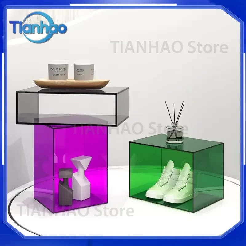 Luxury Acrylic Display Rack for Boutique Shoe Showcase Tower Bag Display Base Home Multi-function Storage Decorative Box
