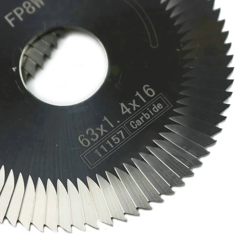 FP8W 텅스텐 스틸 3 면 엣지 밀링 커터, 키 복사 절단기, 톱날, 63x1.4x16mm