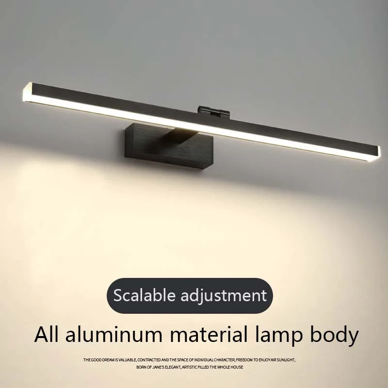 LED Modern Acrylic Wall Lamp White Black Mirror Front Lamp Bathroom Lamp Bedroom Bathroom Aluminum Bathroom Mirror Lamp Lighting