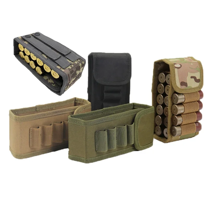 Bolsa táctica para Airsoft Molle, soporte para cartuchos de munición, 16 redondos, calibre 12, 12GA, para caza