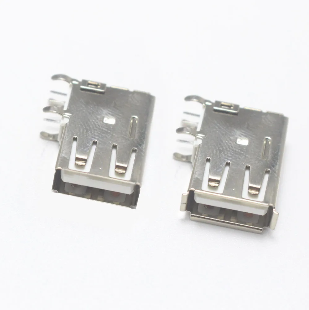 10pcs USB Type A Long Type Female Socket Connector Welding 90 Degrees Right Angle Pin DIP Plug Jack DIY Connectors