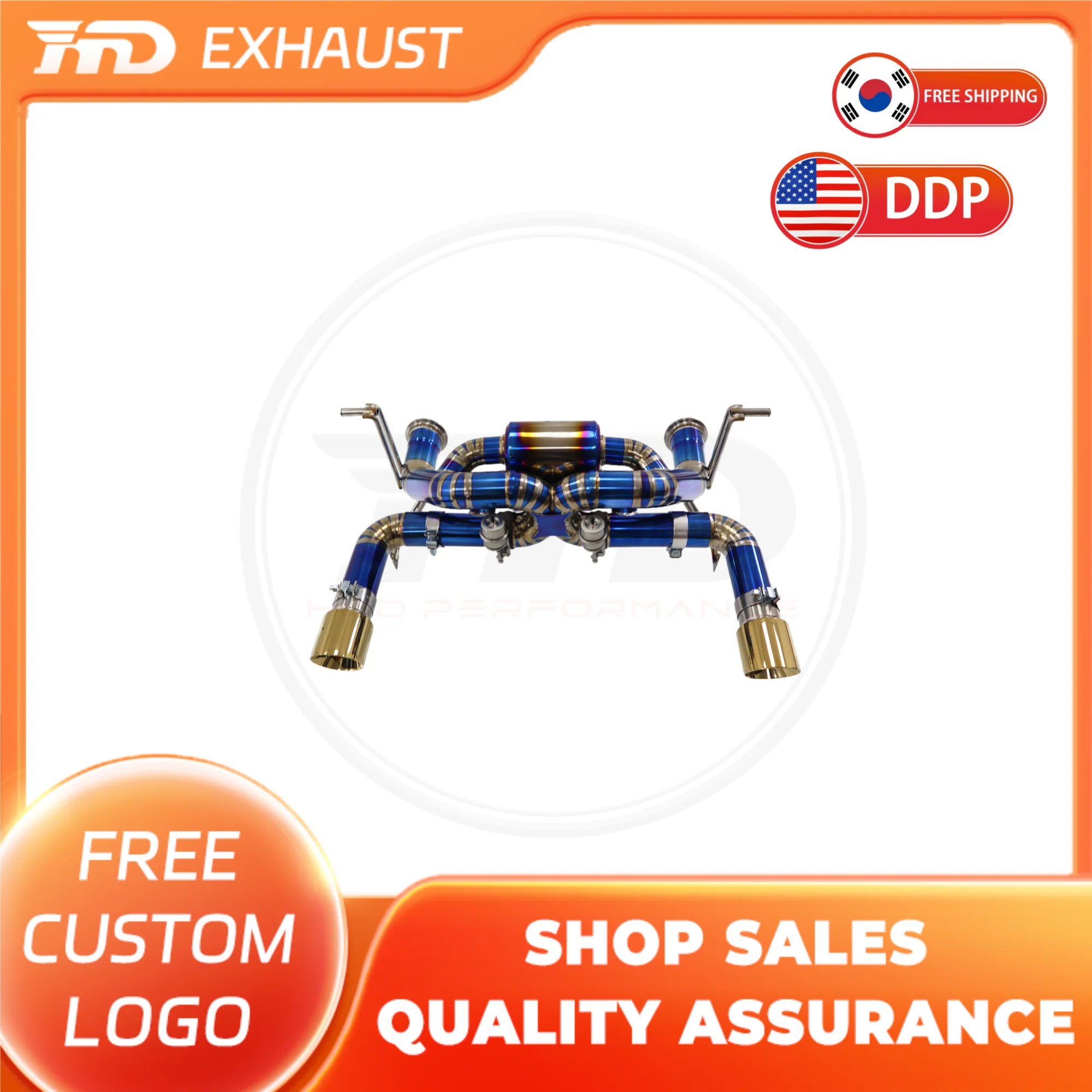 

HMD Hot sale Titanium exhaust system for Lamborghini Huracan LP580 LP610 upgrade EVO exhaust catback with tips